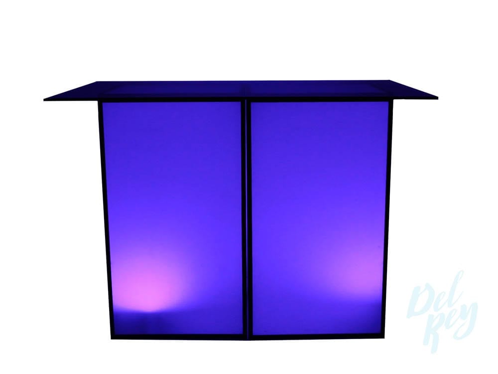 Lighted Cocktail Glass Top Table Lighted Table Rental Glass Light