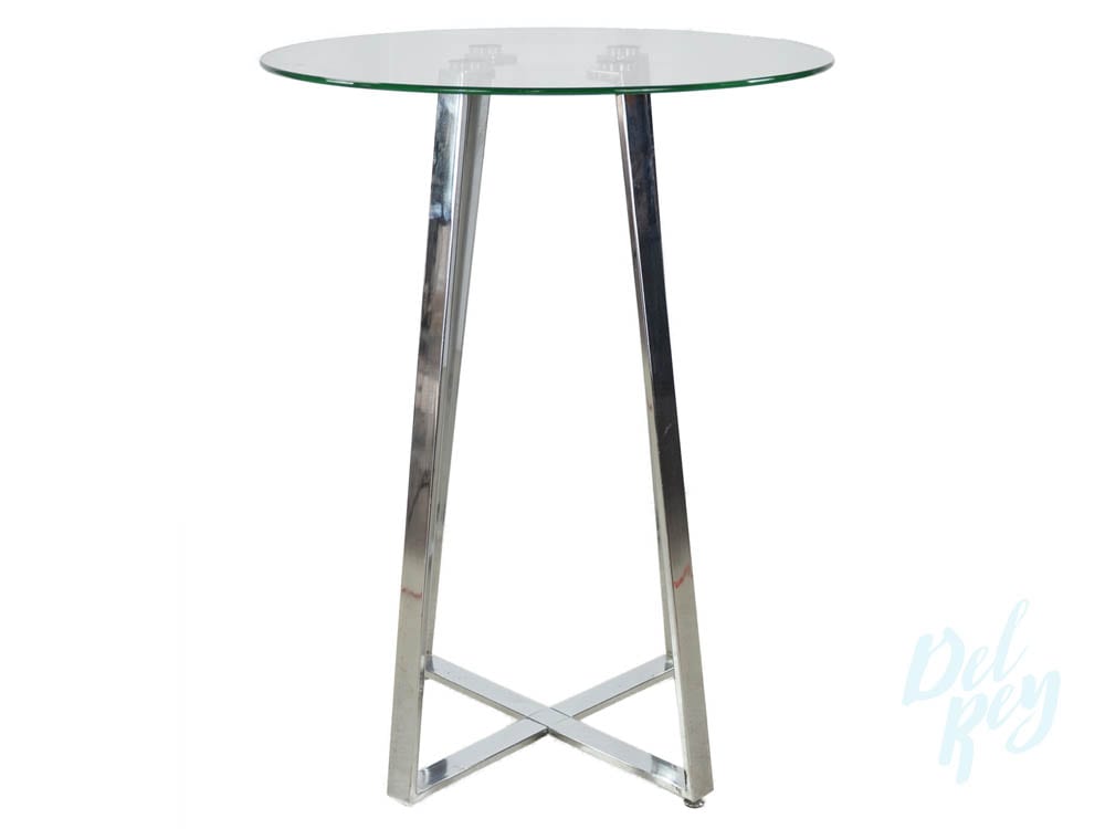 Glass Top Cocktail Table | Glass High Top Table Rental | High Boy Table