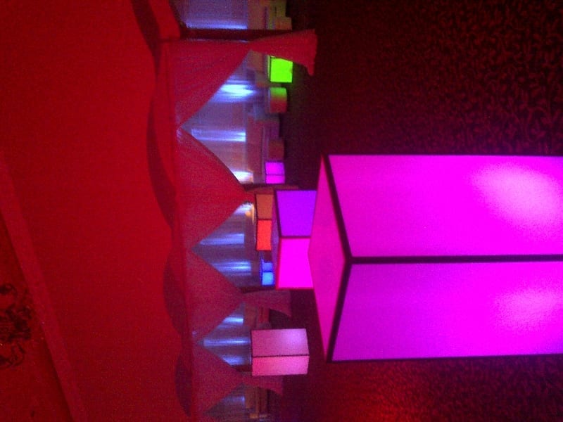 Company Party- Encino CA. Lighted Furniture.  Lounge cabanas, LED Up lighting.