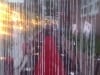 Gala Night at Notre Dame Academy red carpet and stanchions- Crystal beaded curtain