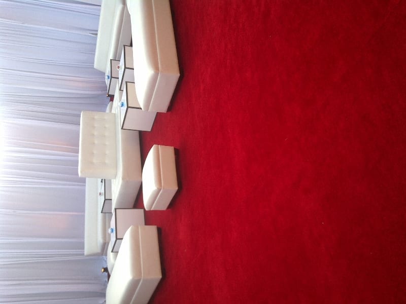 Red Carpet -Lounge furniture Ottomans and Benches at  Pico Blvd and  Overland Ave  Los Angeles, CA 90064