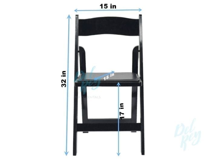 Black Wood Folding Chair Padded Seat - Image 2