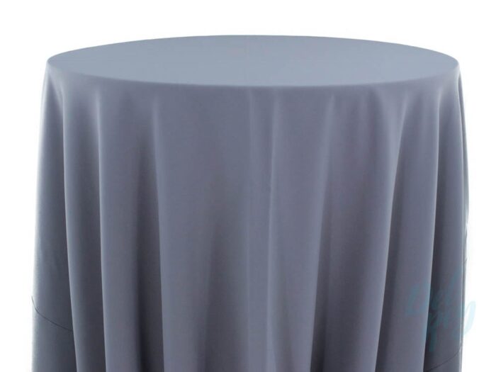 Plain Spun Poly Table Linen Pewter