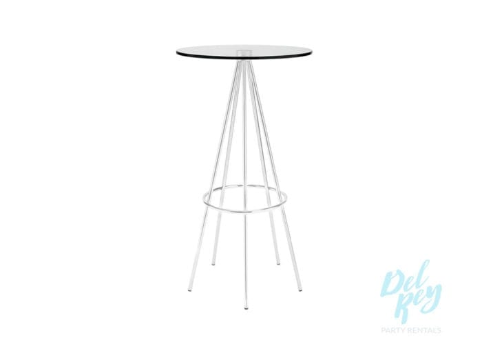 23" Round Modern Glass Top Cocktail Table