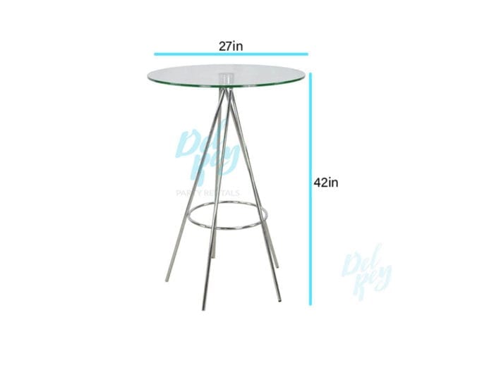 27" Round Modern Glass Top Cocktail Table - Image 2
