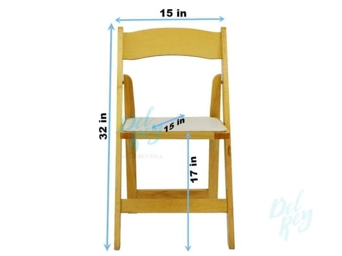 Natural Wood Folding Chair Padded Seat - Image 2