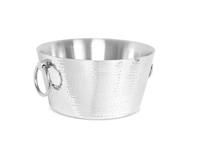 Hammered Ice Bucket - Double Wall Stainless Steel