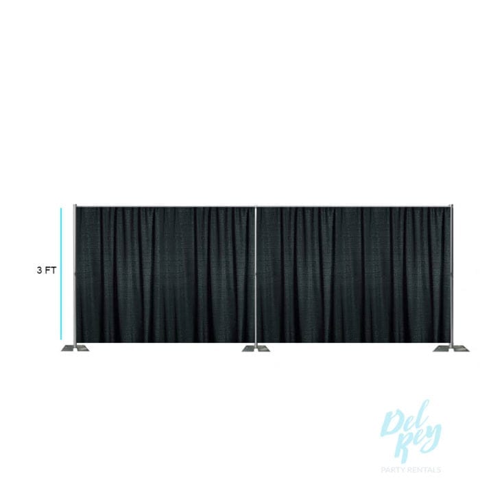 3 ft. High Black Banjo Returns Pipe and Drape-per linear ft. - Image 2