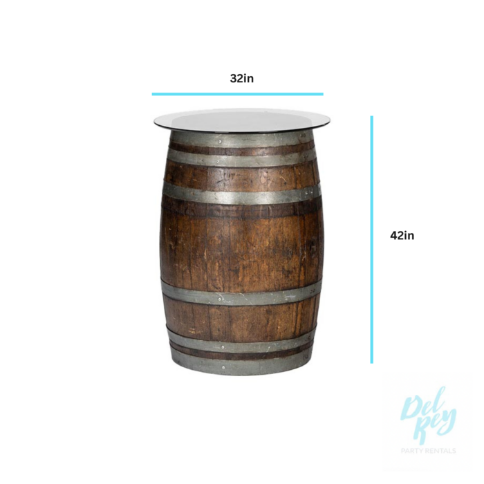 Glass Top Wine Barrel Cocktail Table - Image 2
