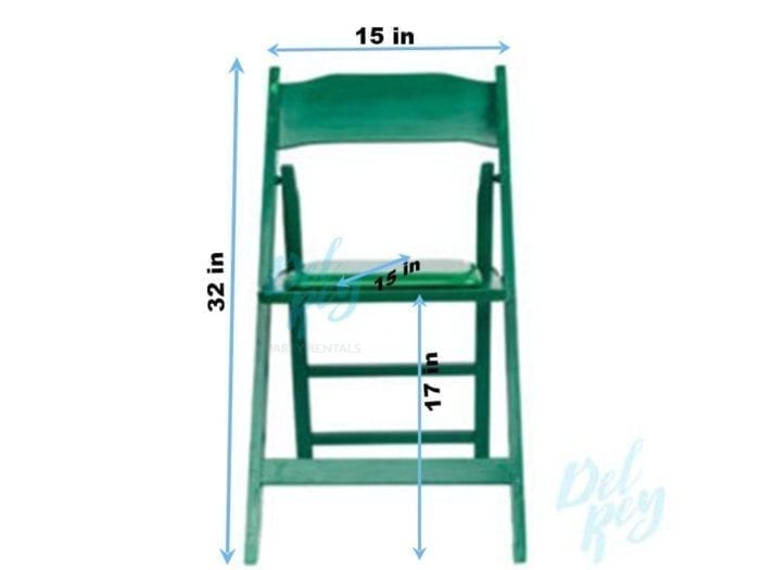 Green Wood Folding Chair Padded Seat - Image 3