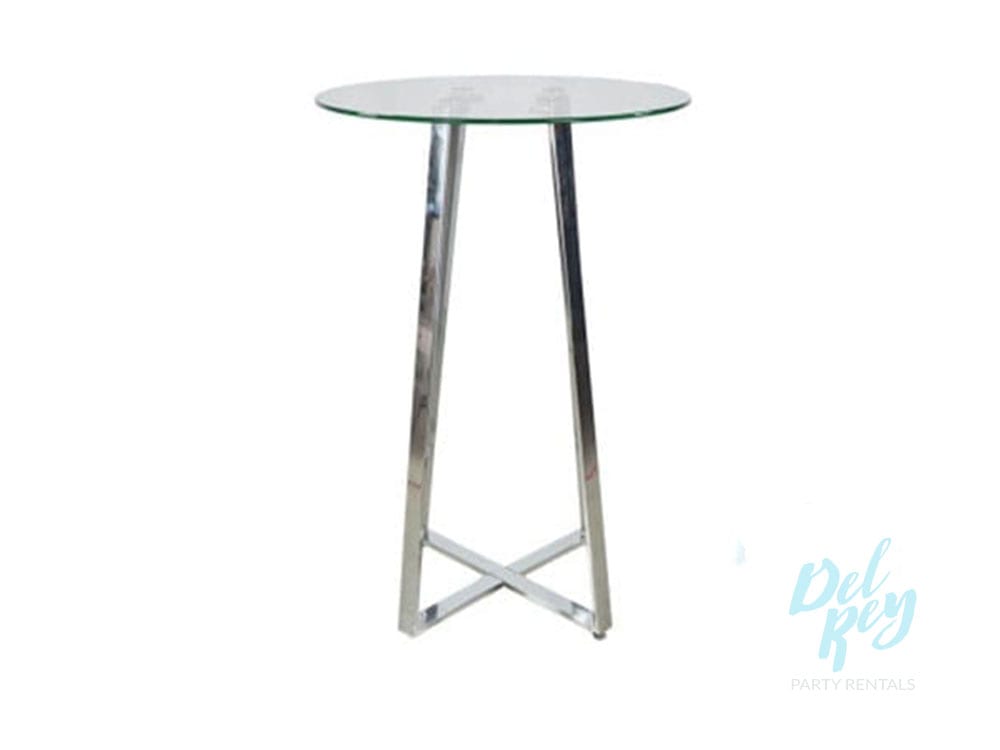 Round Liguria Glass Top Tail Table, Small Round Tables For Parties