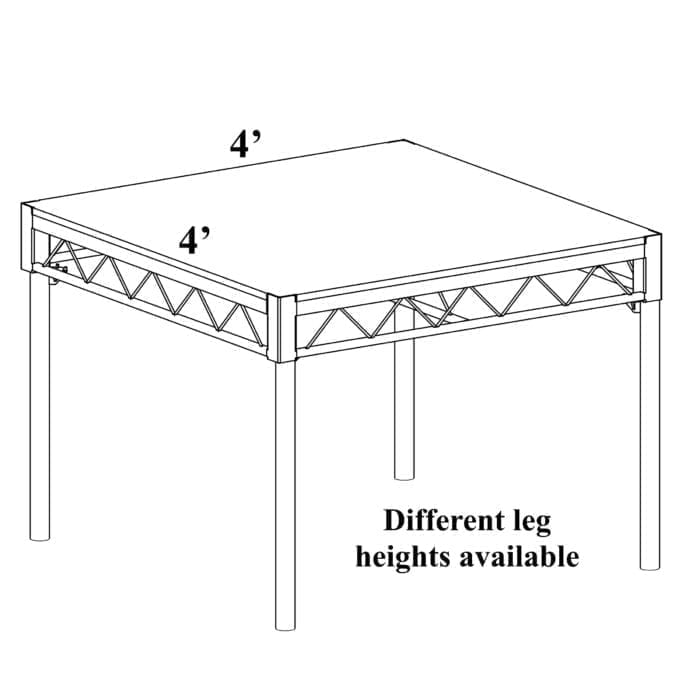 4 ft. x 4 ft.  Stage