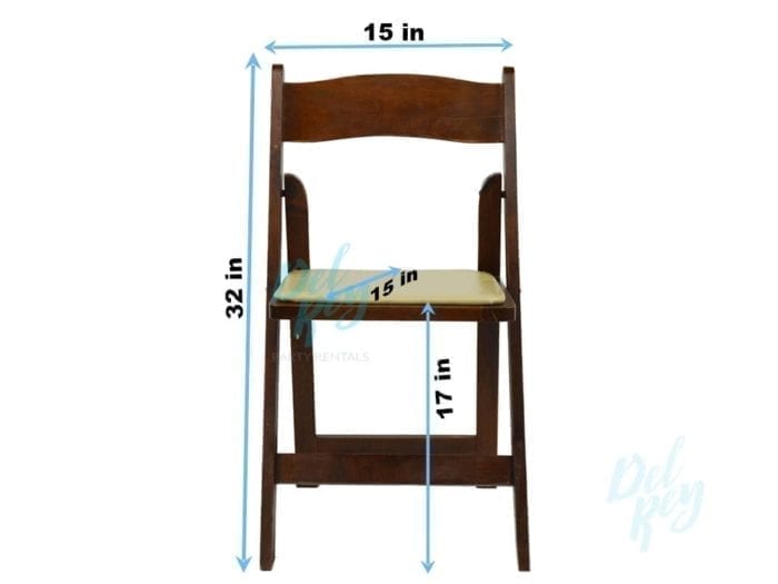 Walnut Wood Folding Chair Padded Seat - Image 2