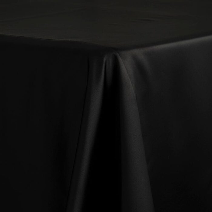 Satin Lamour Solid Table Linen Black