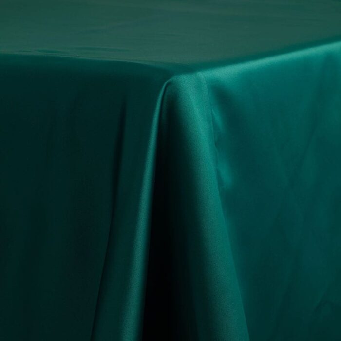 Satin Lamour Solid Table Linen Emerald Green