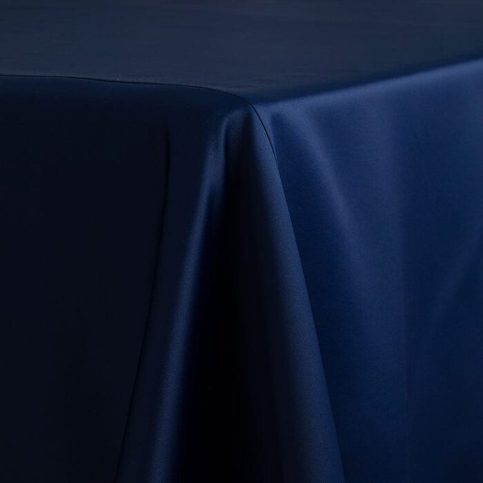 Satin Lamour Solid Table Linen Navy