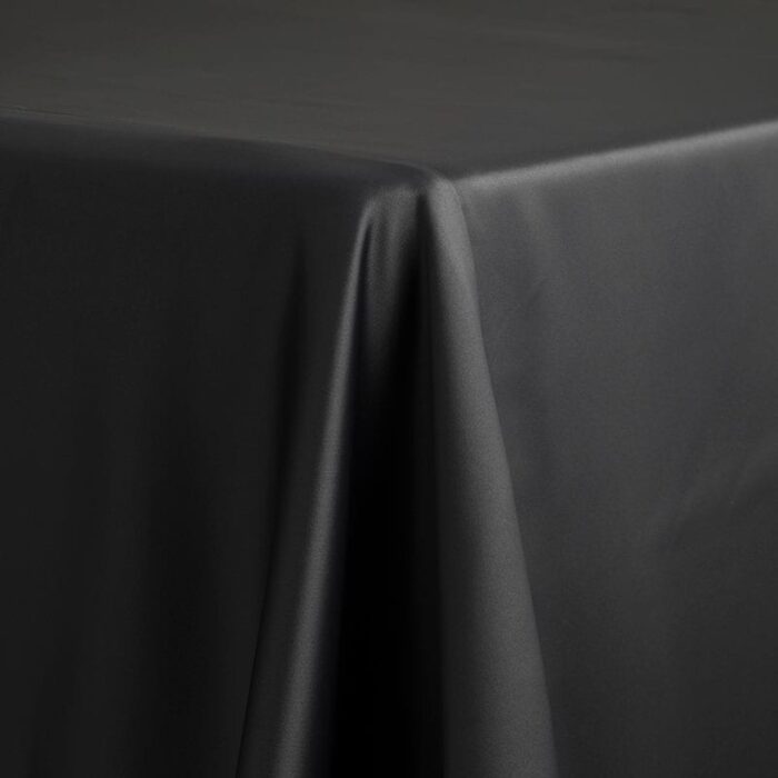 Satin Lamour Solid Table Linen Charcoal