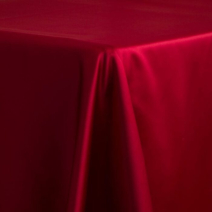 Satin Lamour Solid Table Linen Cranberry