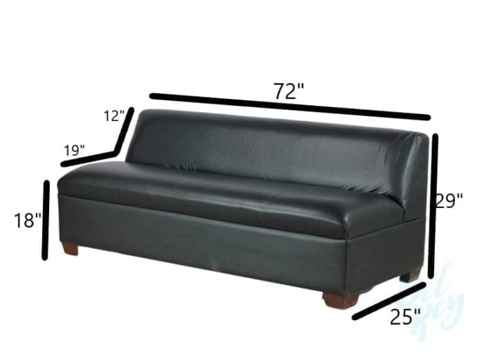 6 ft. Black Lounge Armless Sofa - Image 3