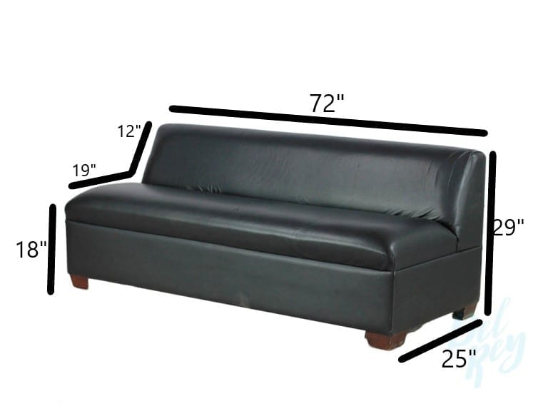 6 Ft Black Lounge Armless Sofa The, 6 Foot Leather Sofa