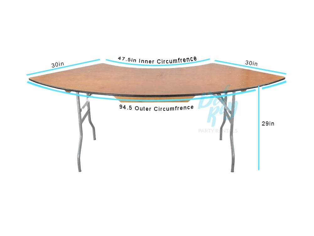 96 inch Serpentine Table Serpentine Table Rental Semi Circle