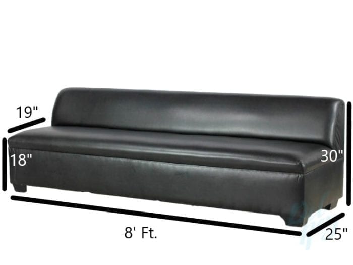 8 ft. Black Lounge Armless Sofa - Image 3