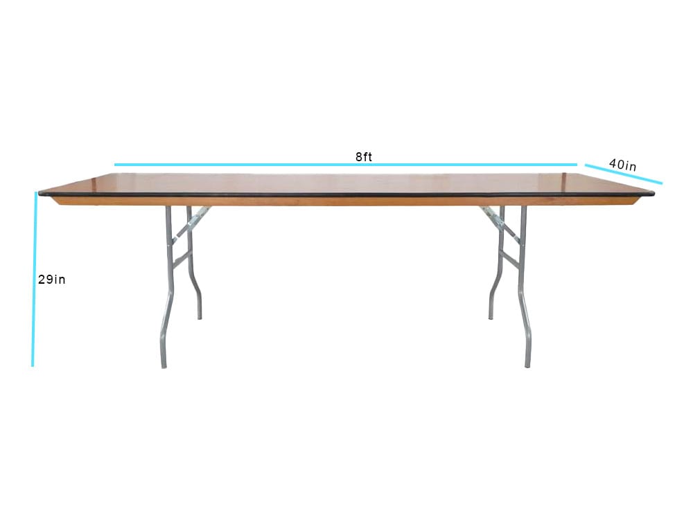 8 Ft X 40 Banquet Table The Party, What Are The Dimensions Of An 8 Foot Banquet Table