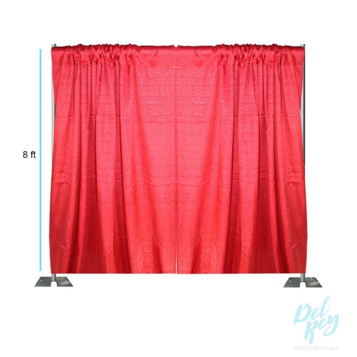 8 ft. High Red Banjo Pipe and Drape -per linear ft. - Image 2