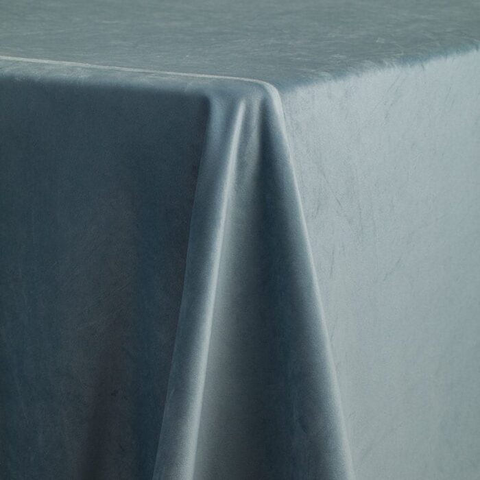 French Velvet Solid Table Linen Baby Blue
