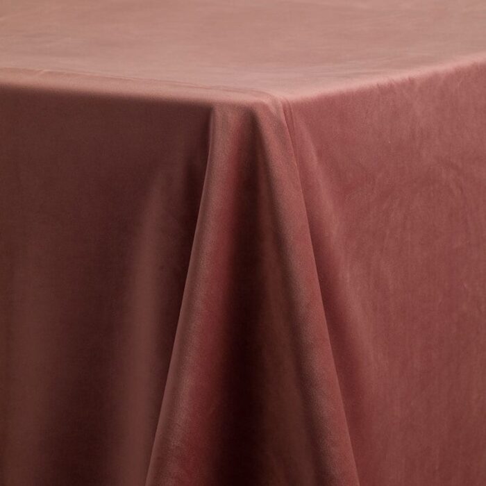 French Velvet Solid Table Linen Dark Blush