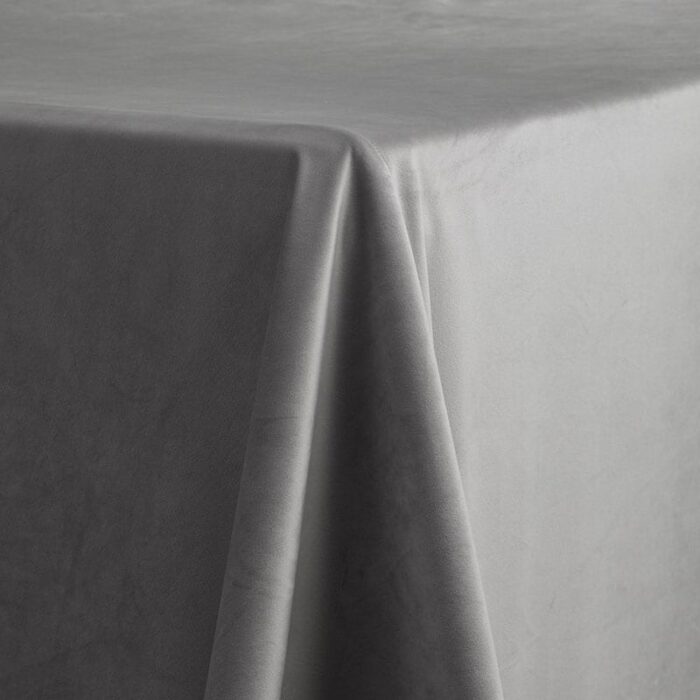 French Velvet Solid Table Linen Platinum