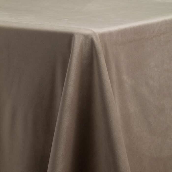 French Velvet Solid Table Linen Taupe