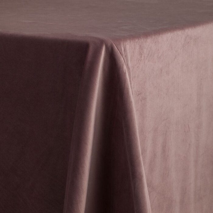 French Velvet Solid Table Linen Muave