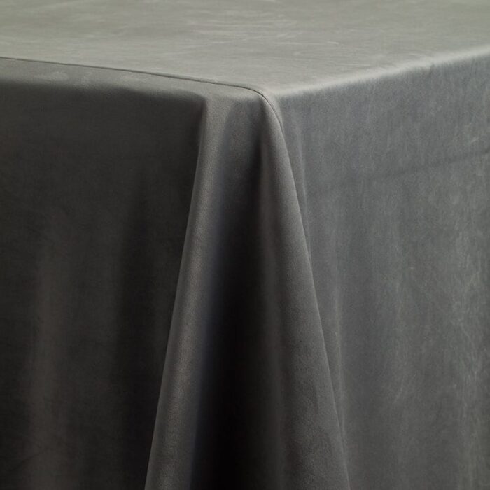 French Velvet Solid Table Linen Smoke