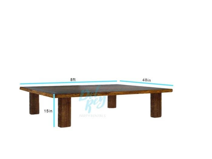 8′ X 48″ x 15″ Low Boho Rustic Table - Image 2