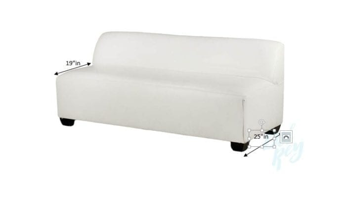 8 ft. White Lounge Armless Sofa - Image 4