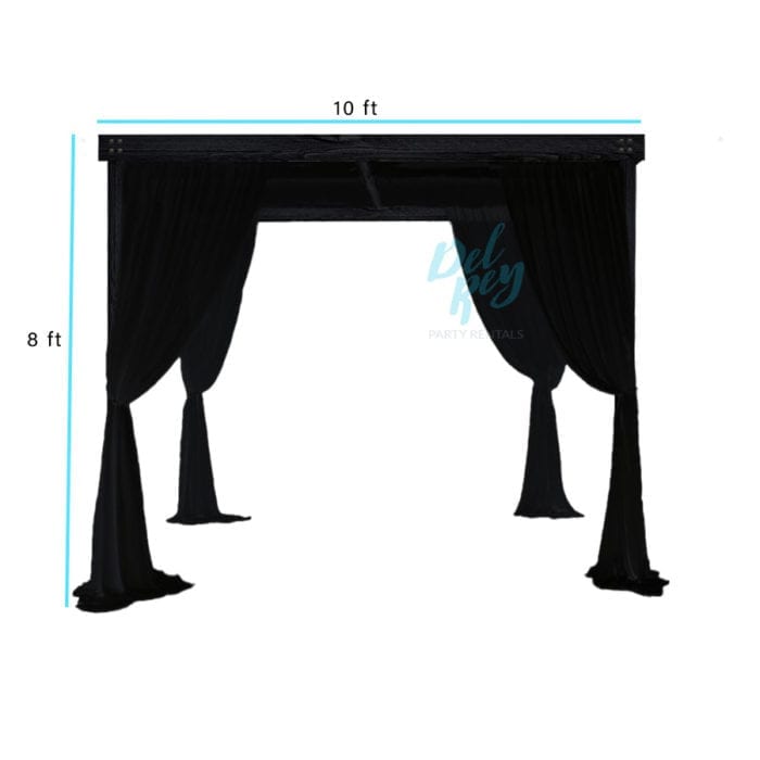 Black Draped Farmhouse Cabana 10'x10' - Image 2