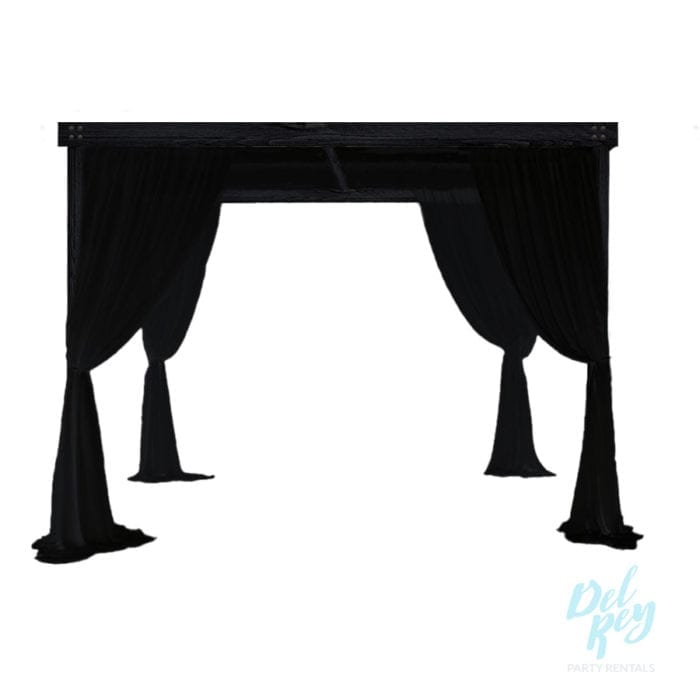 Black Draped Farmhouse Cabana 12'x12'