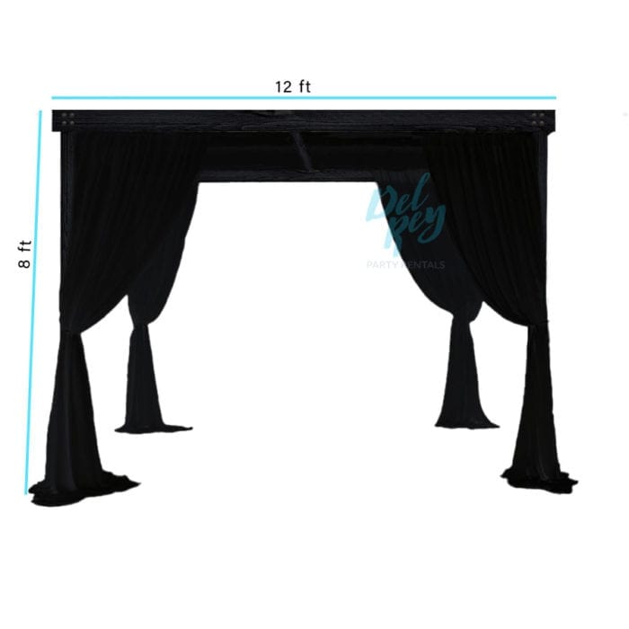 Black Draped Farmhouse Cabana 12'x12' - Image 2