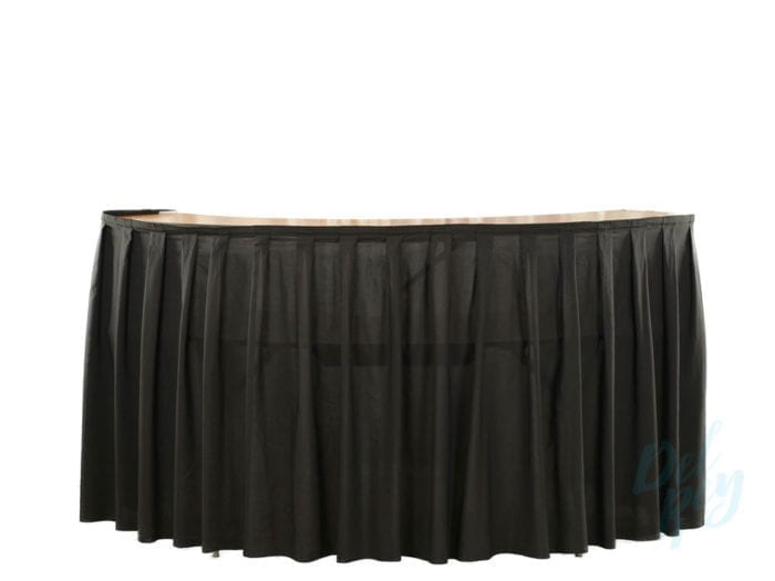 8' Serpentine Skirted Black Bar