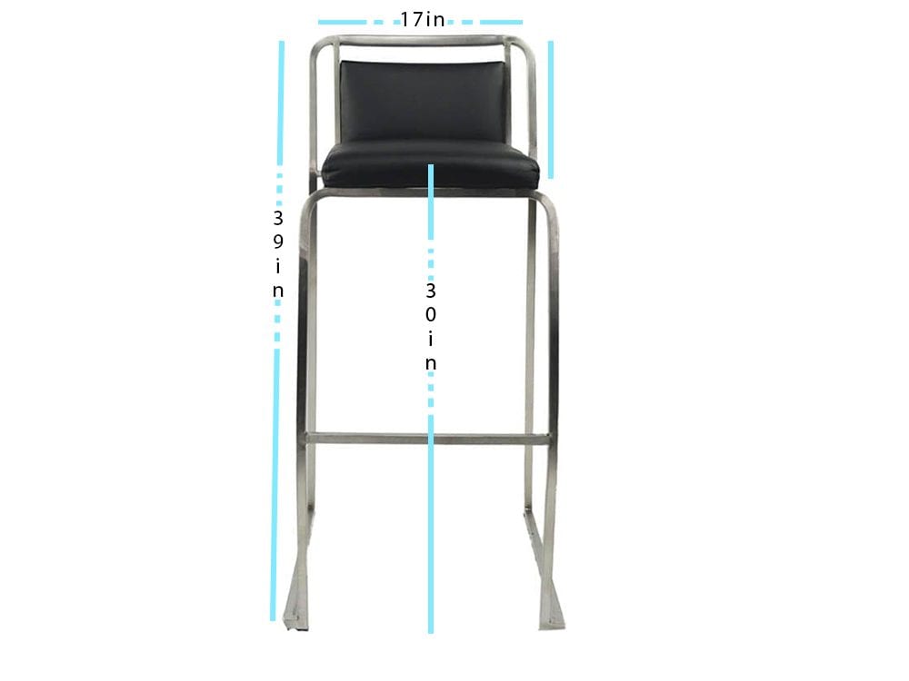Black silver bar cheap stools
