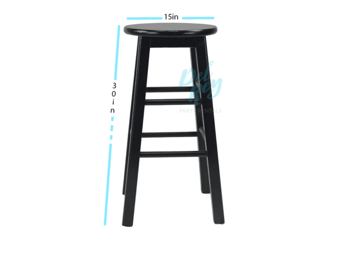 Black Wood Bar Stool - Image 2
