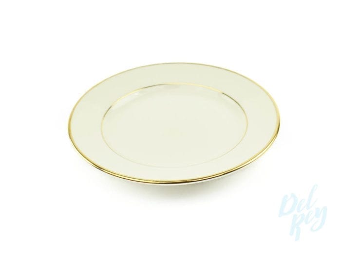 Salad/Dessert Plate 7.5 in. – Ivory with gold border