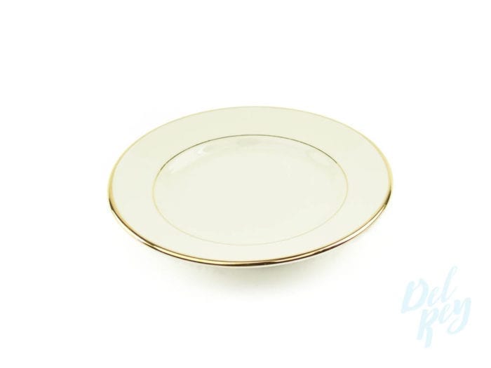 Saucer- Ivory with gold border