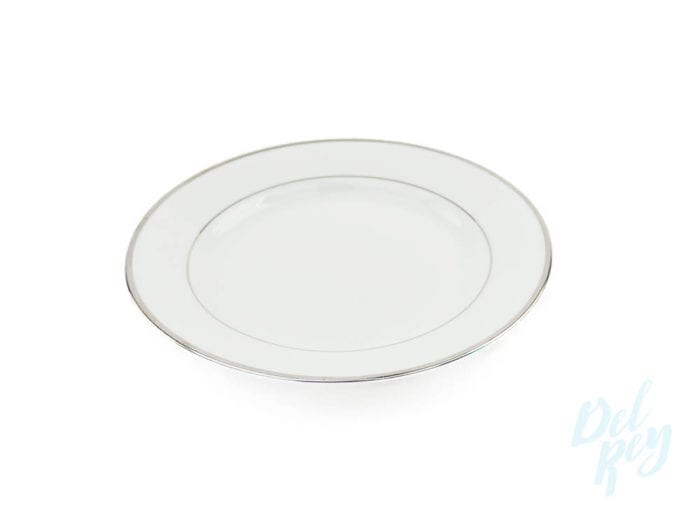Salad/Dessert Plate 7.5 in.-White with silver border