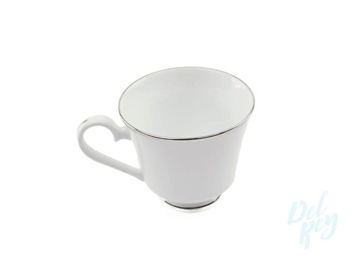 Cup-White with silver border