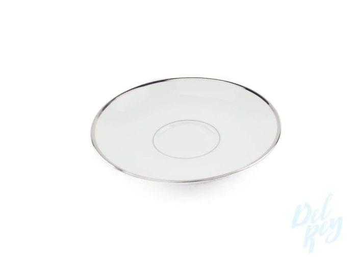 Saucer-White with silver border