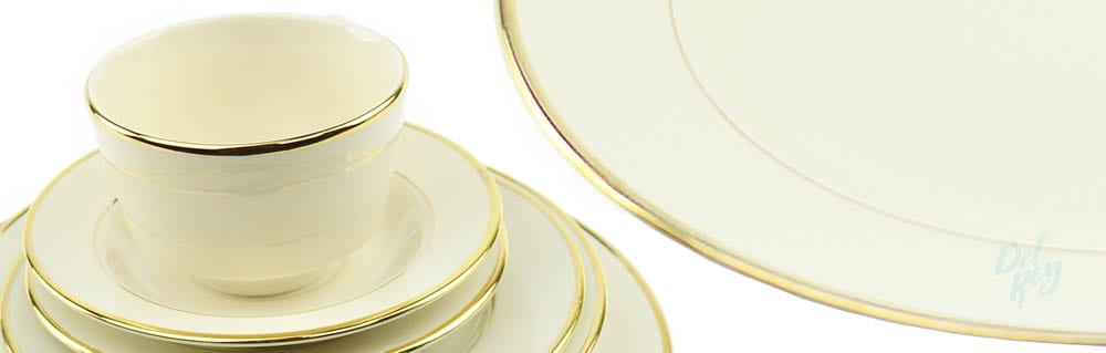 Fine Ivory with Gold Border China