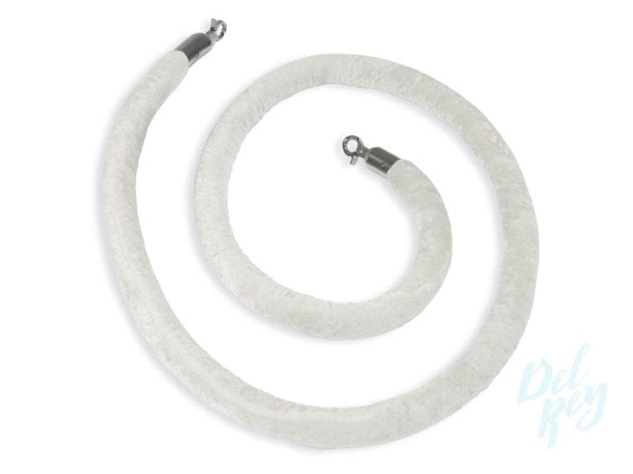 White Velvet Stanchion Rope - 6 ft.