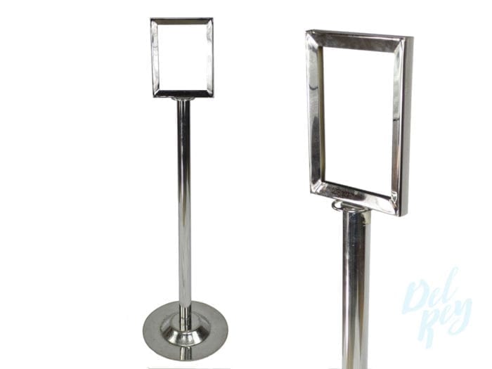 Chromed Sign Holder 8.5 x 11 WITH BASE